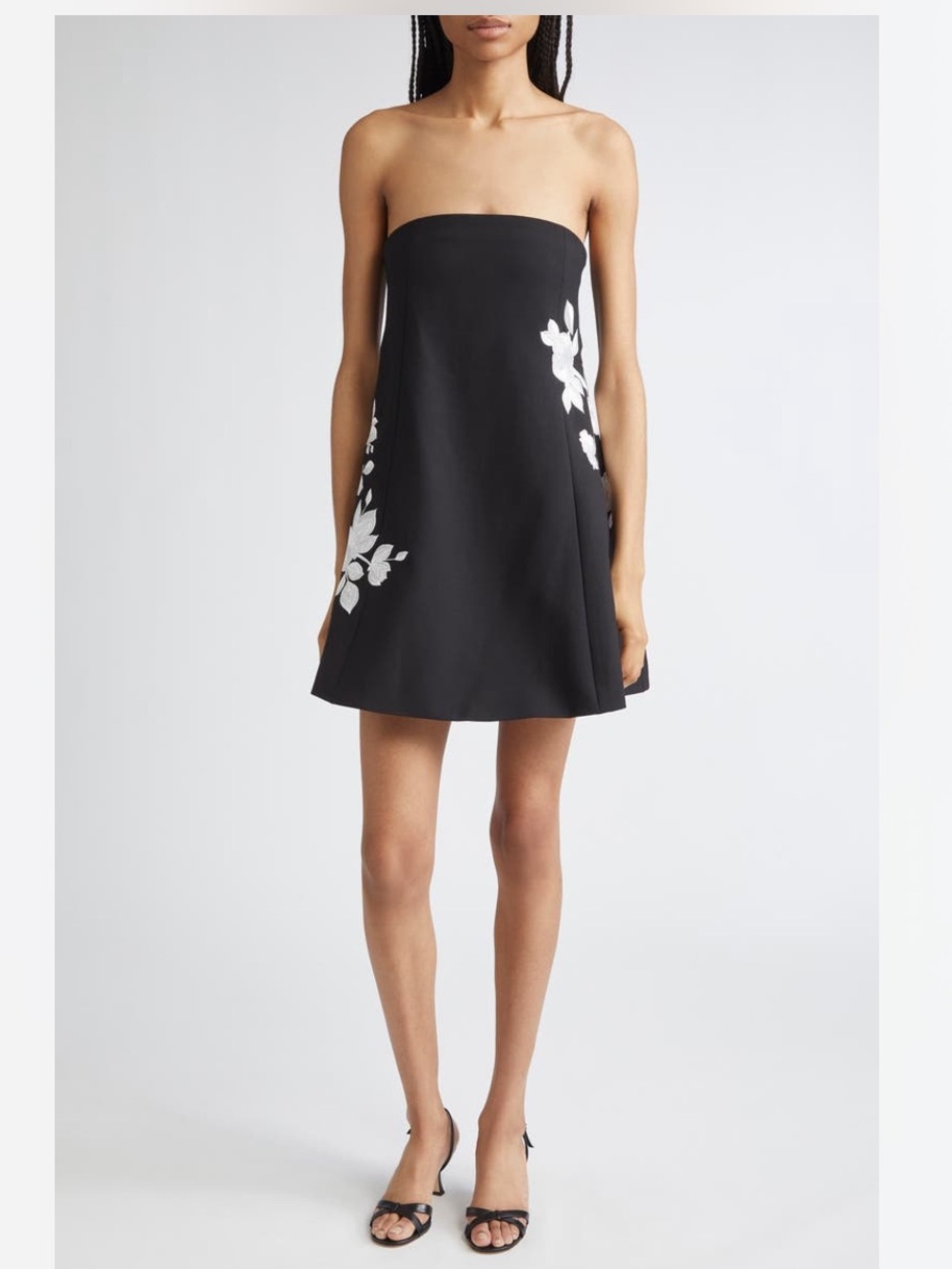 Cinq a Sept Irla Trailing Floral Strapless Dress.